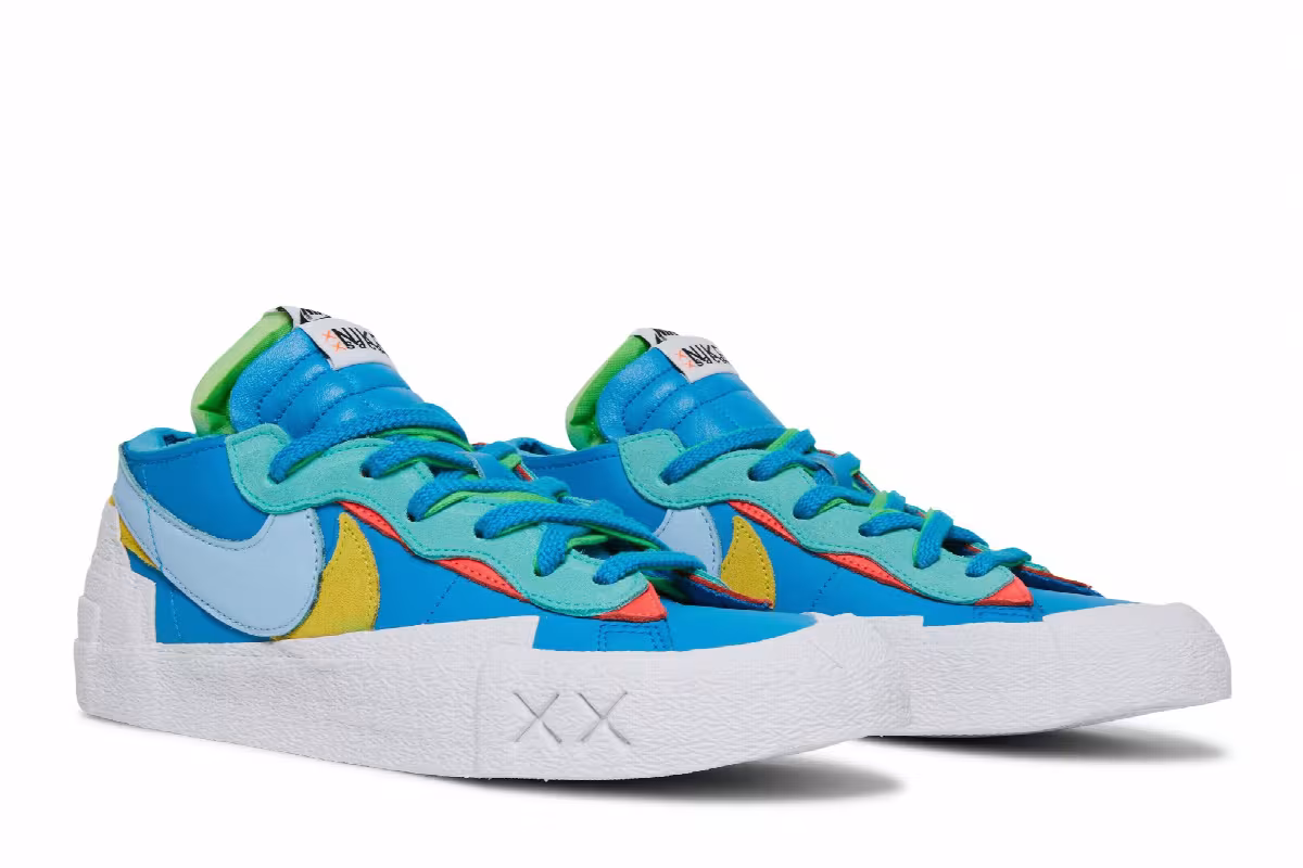 KAWS x sacai x Nike Blazer Low Neptune Blue, view 9