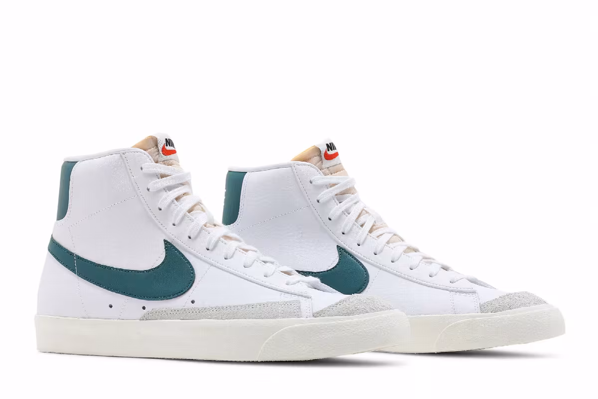 Nike Blazer Mid White Dark Teal Green, view 9