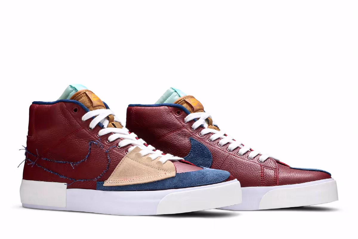 Nike Zoom Blazer Mid Edge SB Team Red Navy, view 9