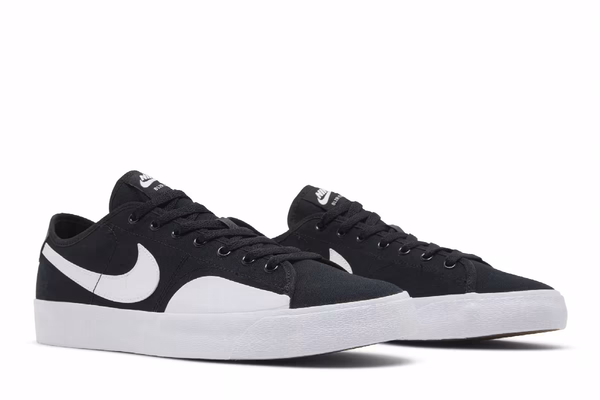 Nike Blazer Court SB Black White, view 9