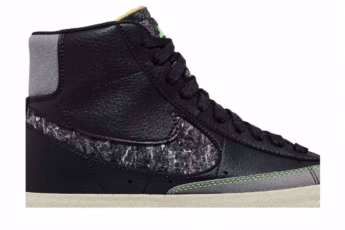Nike Blazer Mid Recycled Wool - Black Electric Green, view 3
