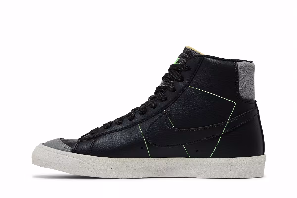 Nike Blazer Mid Recycled Wool - Black Electric Green, view 4