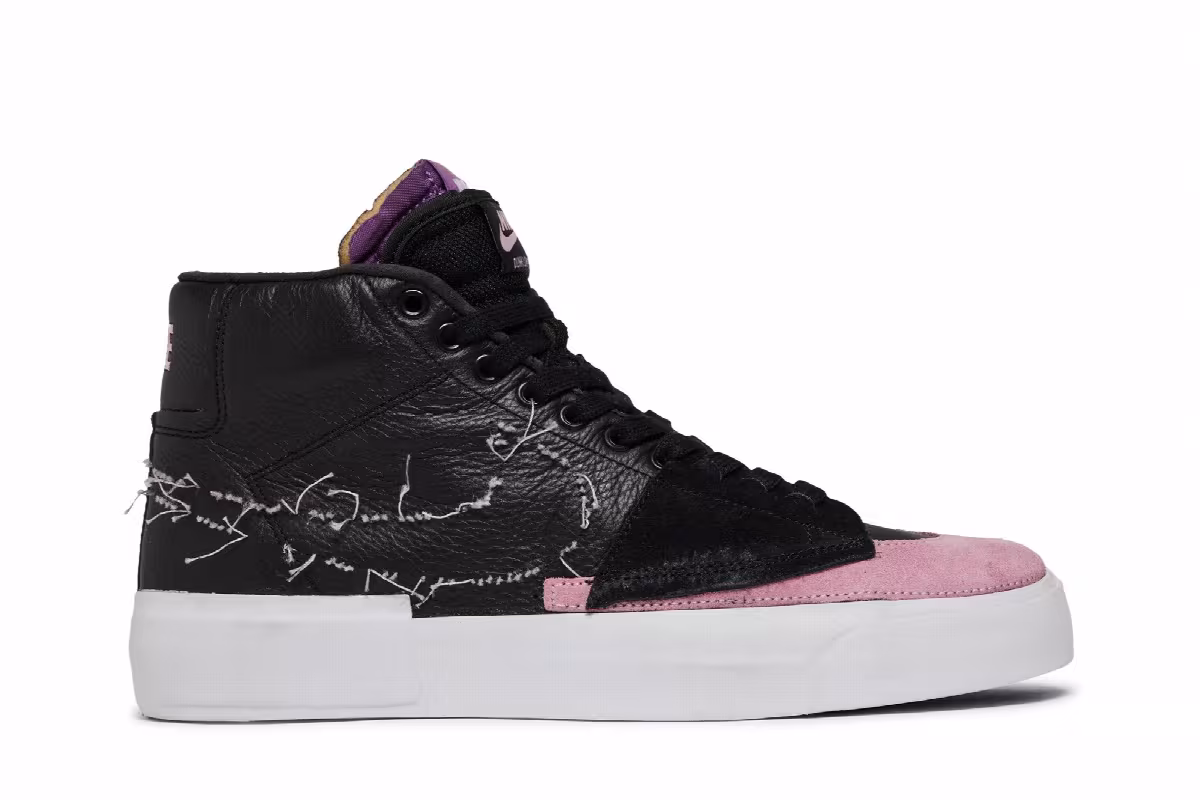Nike Zoom Blazer Mid Edge SB Black Pink Rise, view 2