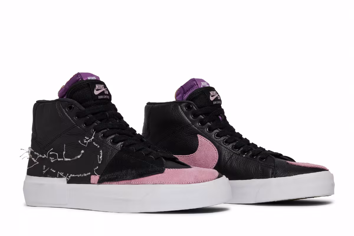 Nike Zoom Blazer Mid Edge SB Black Pink Rise, view 9