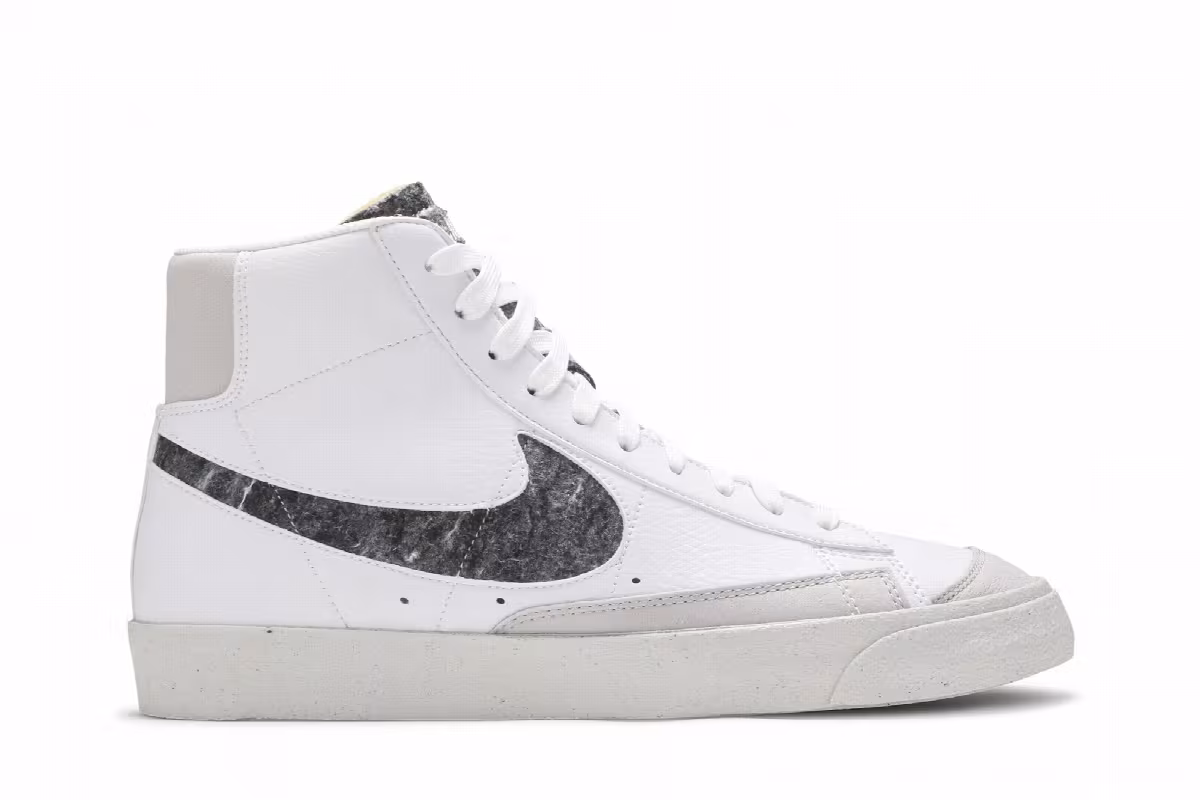 Nike Blazer Mid Recycled Wool - White Light Smoke Grey, view 2