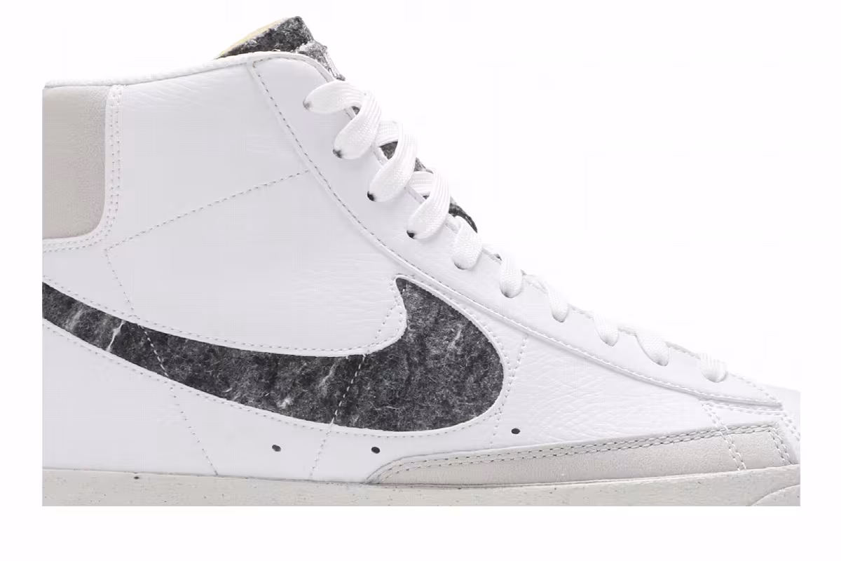 Nike Blazer Mid Recycled Wool - White Light Smoke Grey, view 3