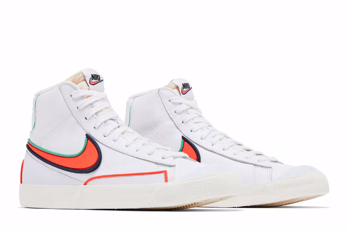 Nike Blazer Mid White Blue Void Crimson, view 9