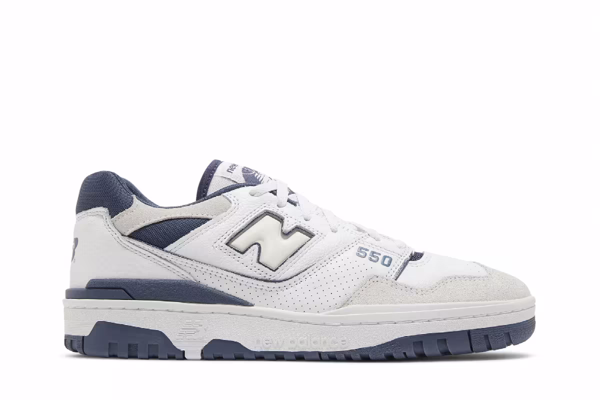 New Balance 550 White Vintage Indigo, view 2