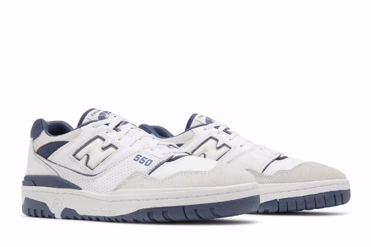 New Balance 550 White Vintage Indigo, view 9