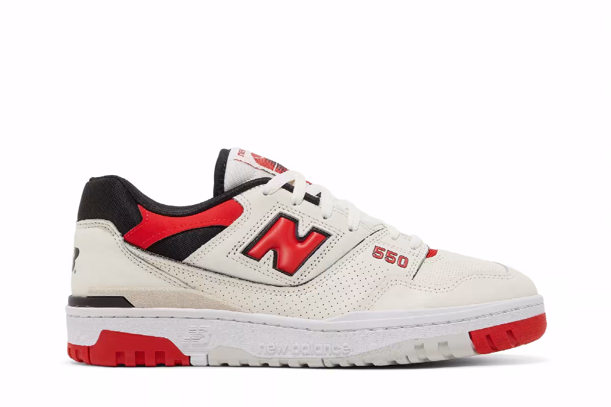 New Balance 550 Sea Salt True Red, view 2