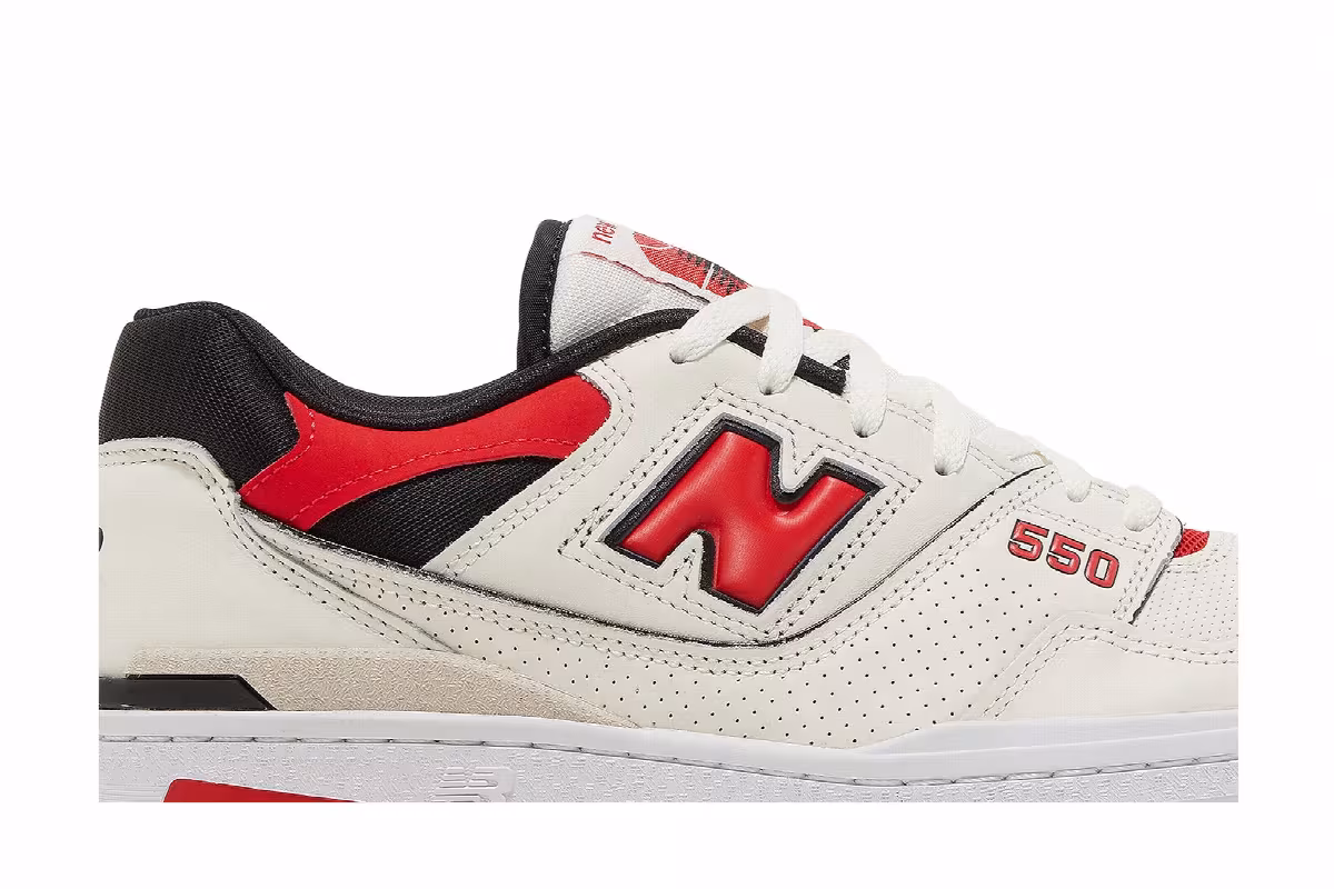 New Balance 550 Sea Salt True Red, view 3