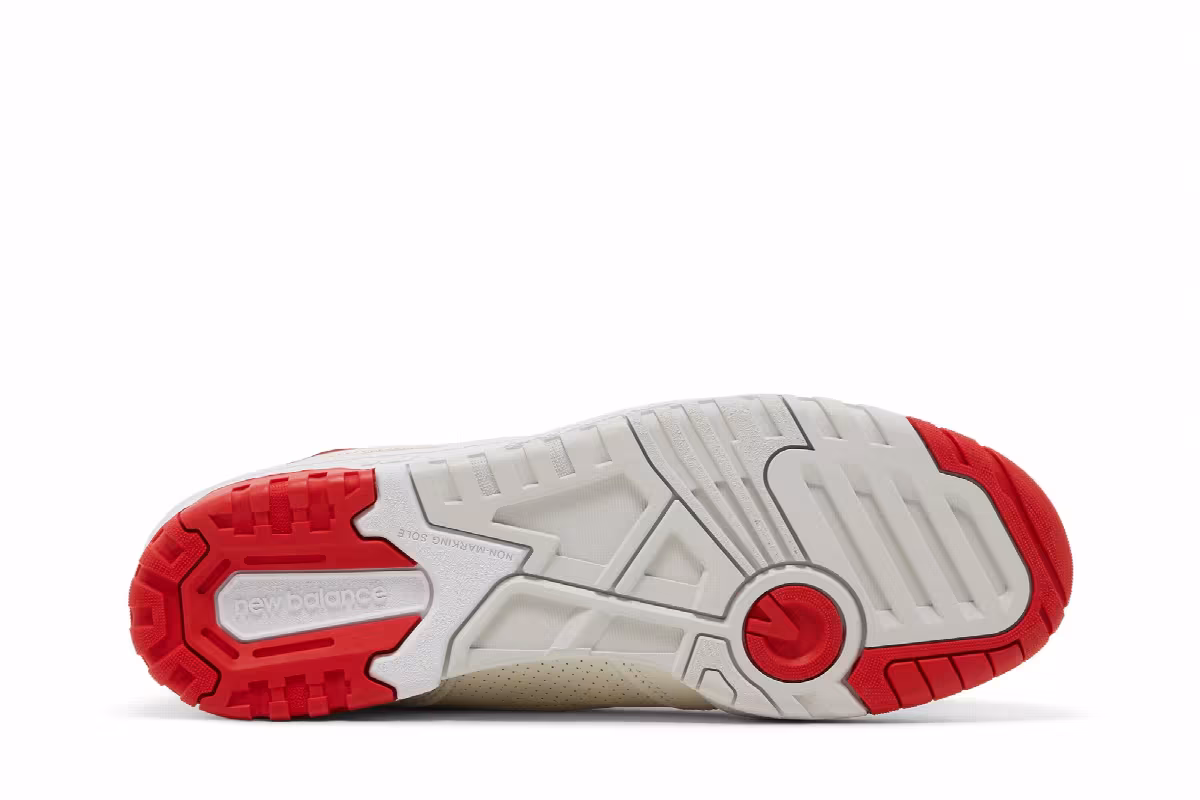 New Balance 550 Sea Salt True Red, view 5