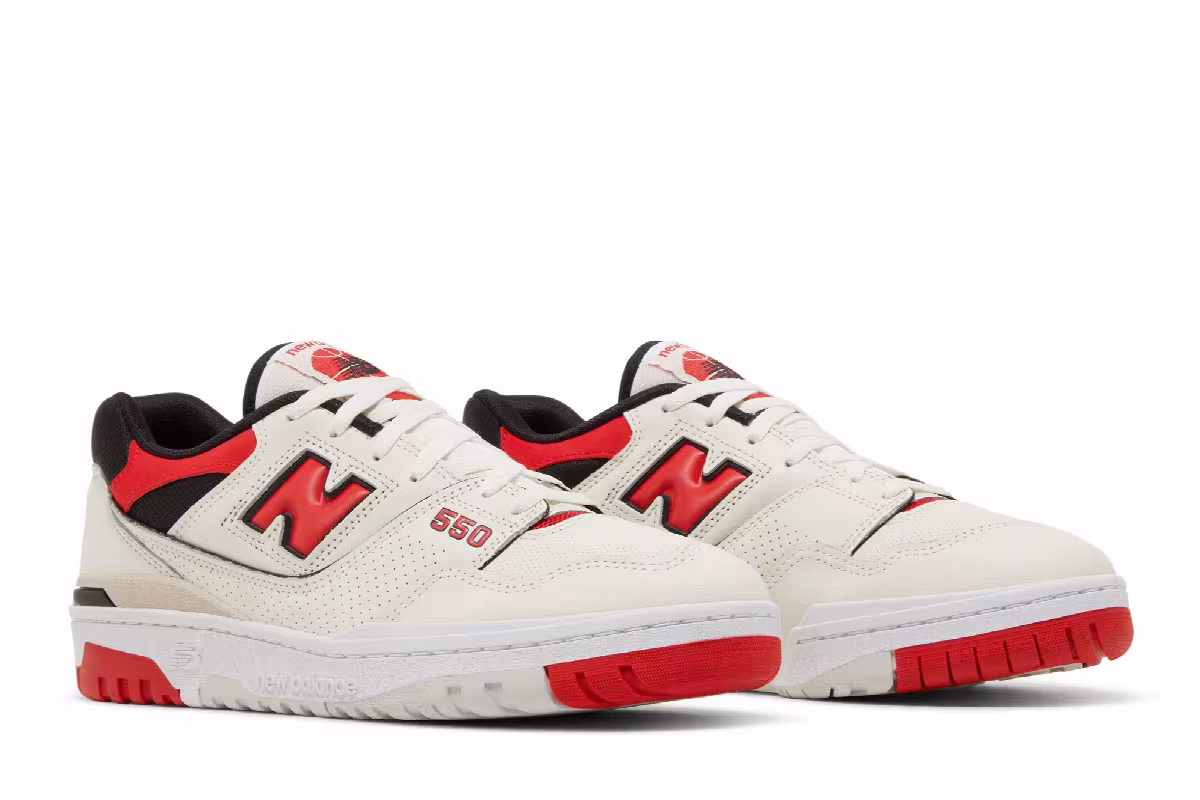 New Balance 550 Sea Salt True Red, view 9
