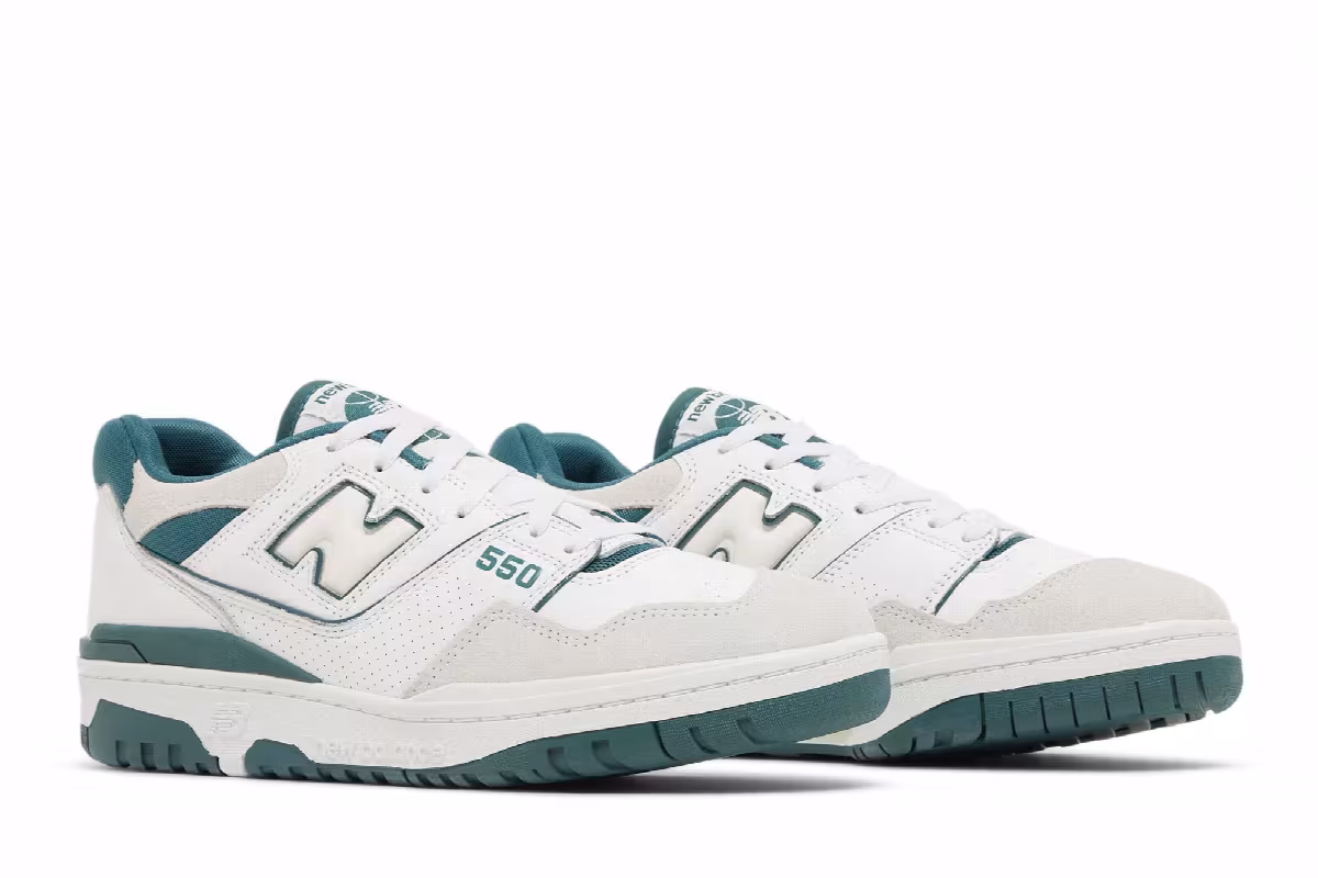 New Balance 550 White Vintage Teal, view 9