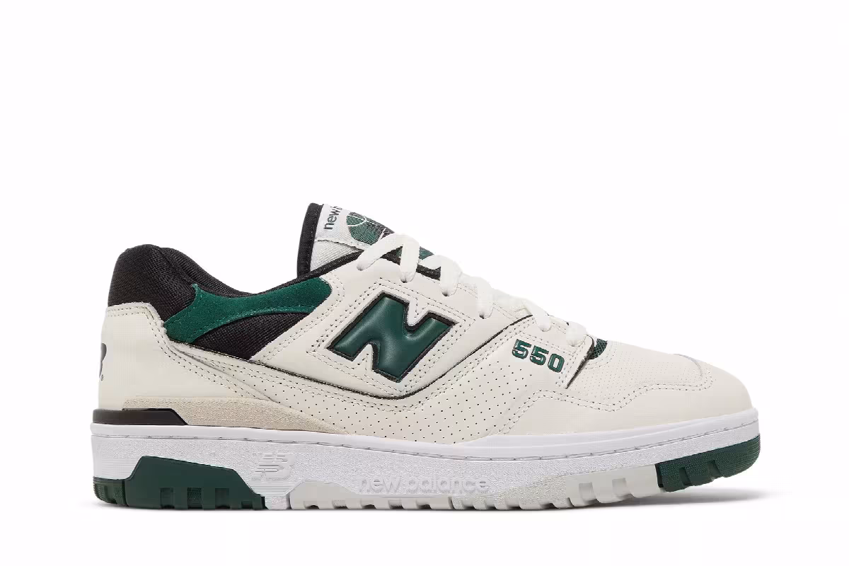 New Balance 550 Sea Salt Pine Green, view 2