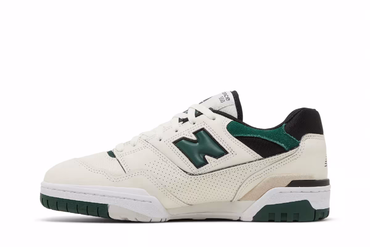 New Balance 550 Sea Salt Pine Green, view 4
