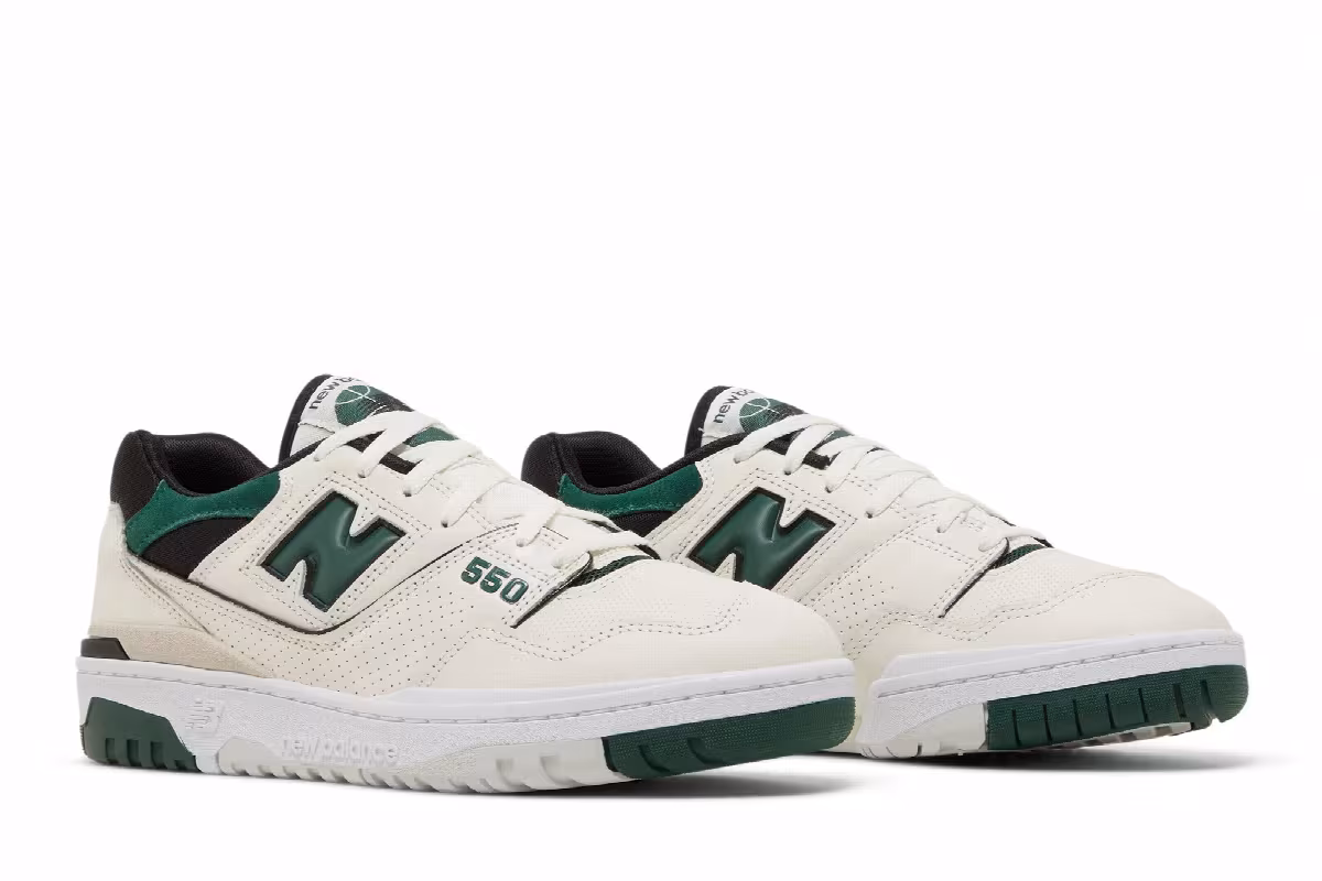 New Balance 550 Sea Salt Pine Green, view 9