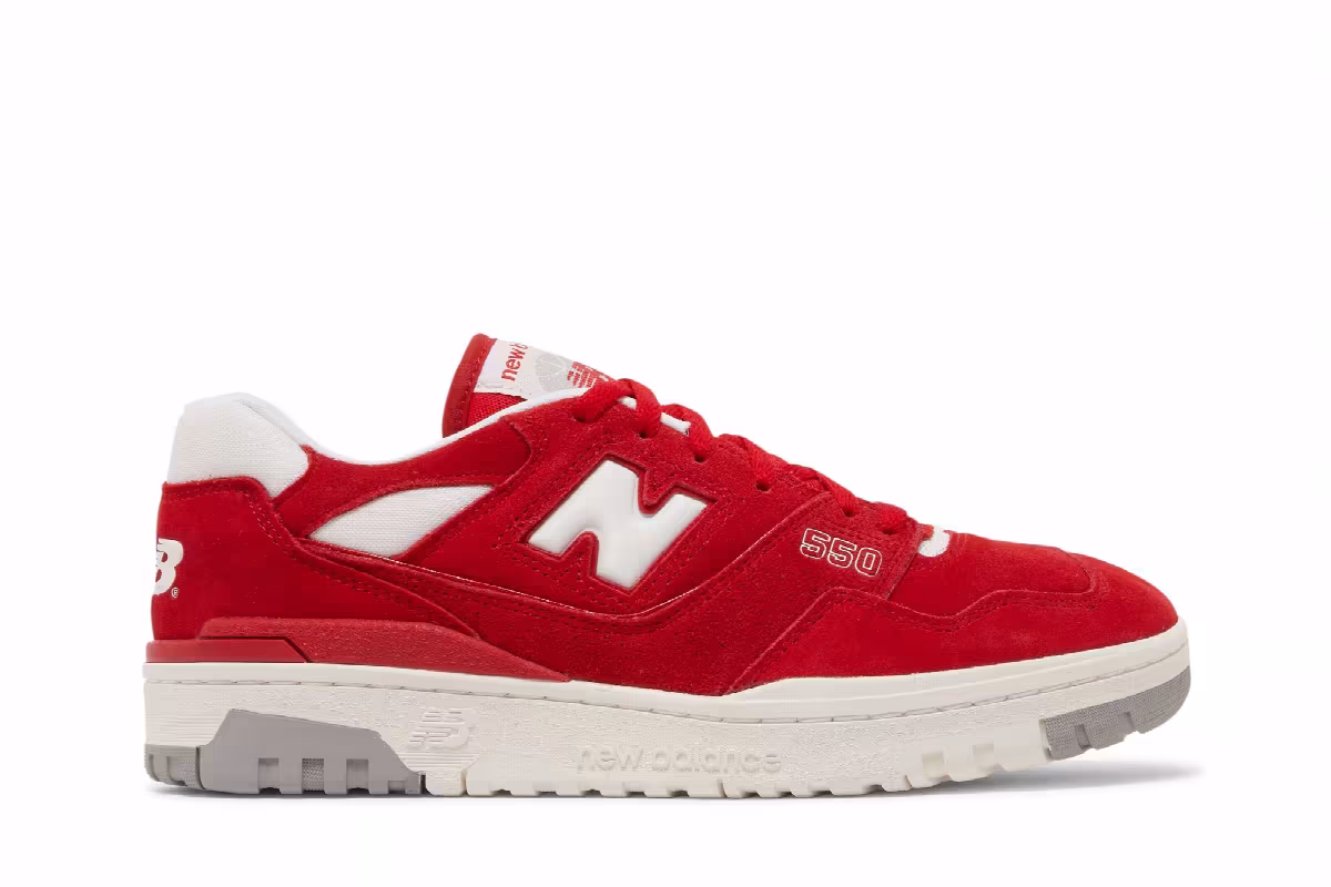 New Balance 550 Suede Pack - Team Red, view 2