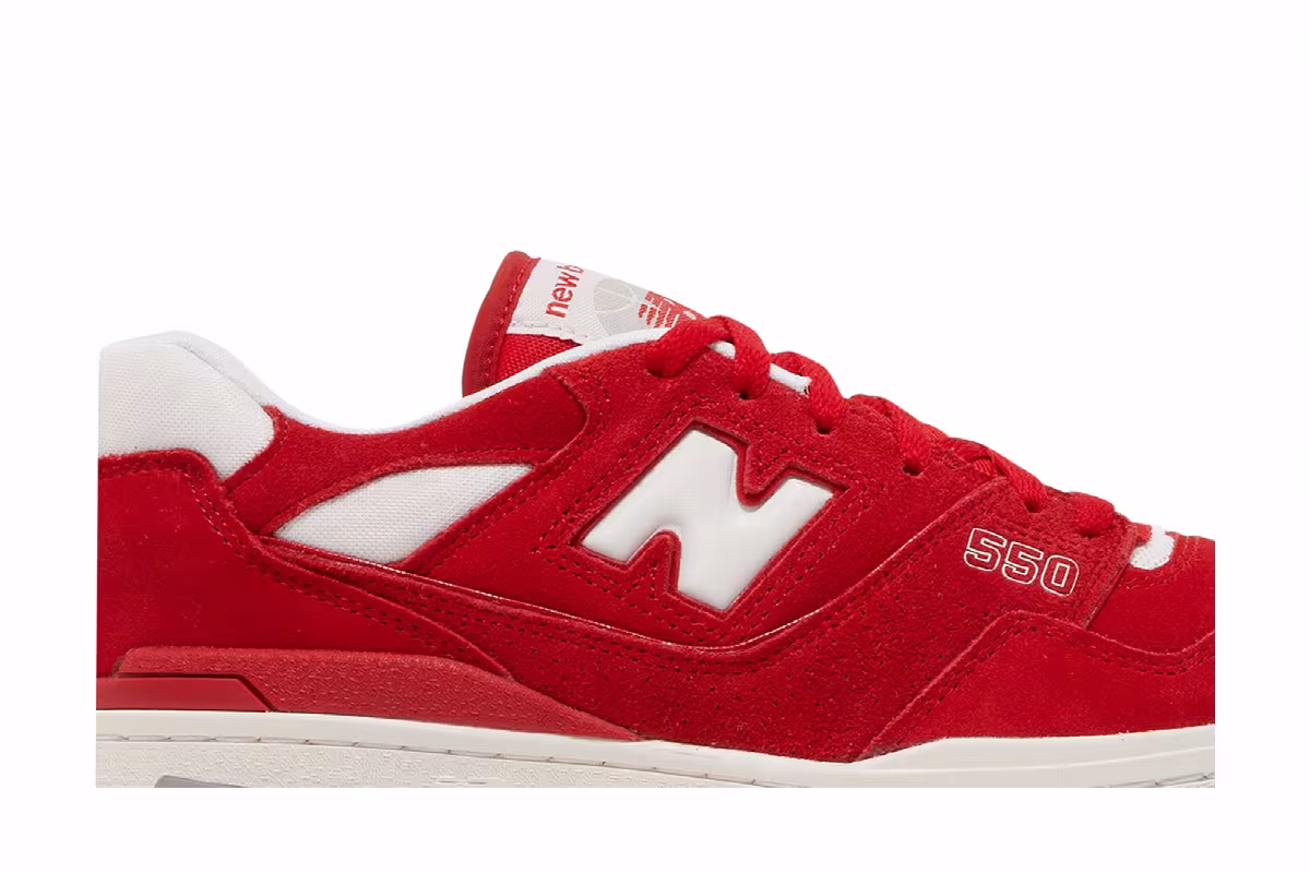 New Balance 550 Suede Pack - Team Red, view 3