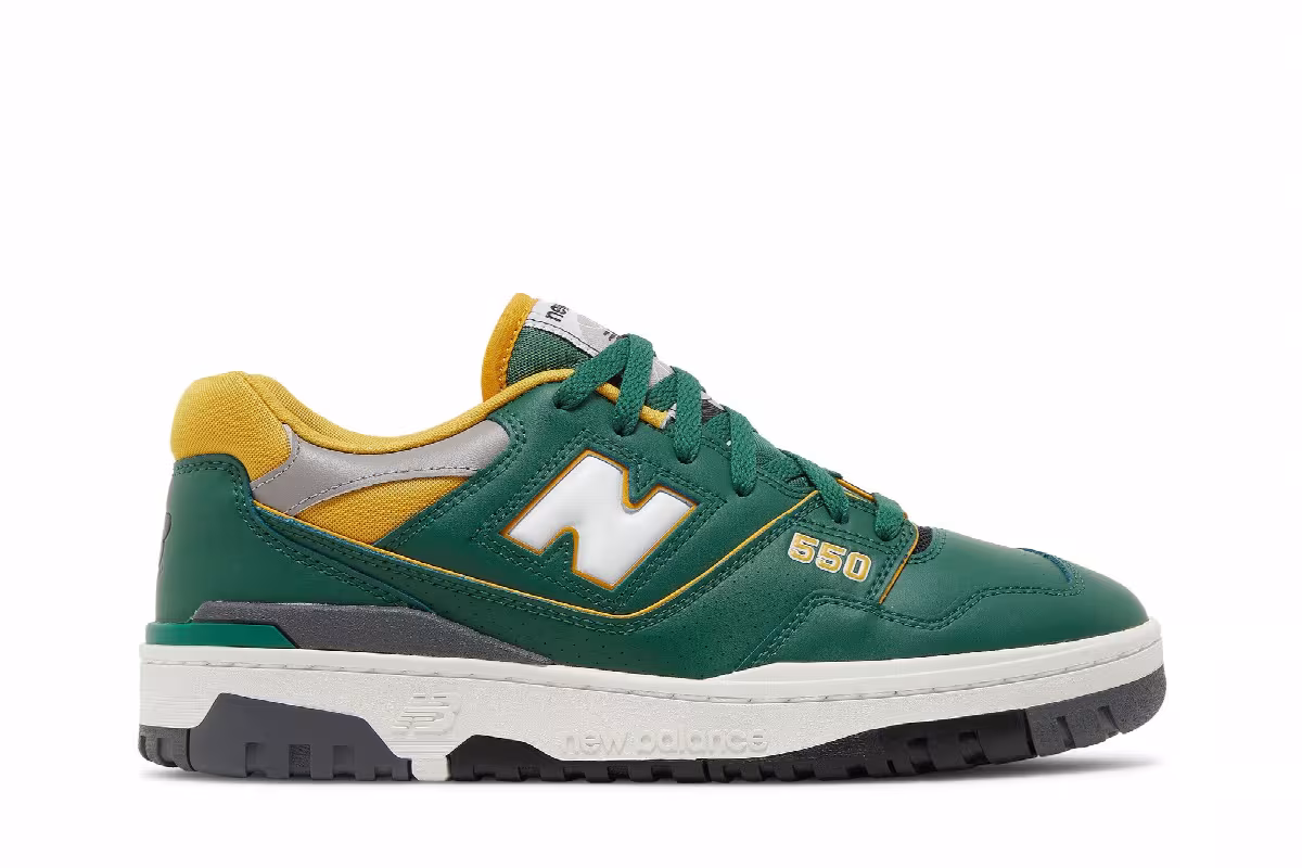 New Balance 550 Dark Green Gold, view 2