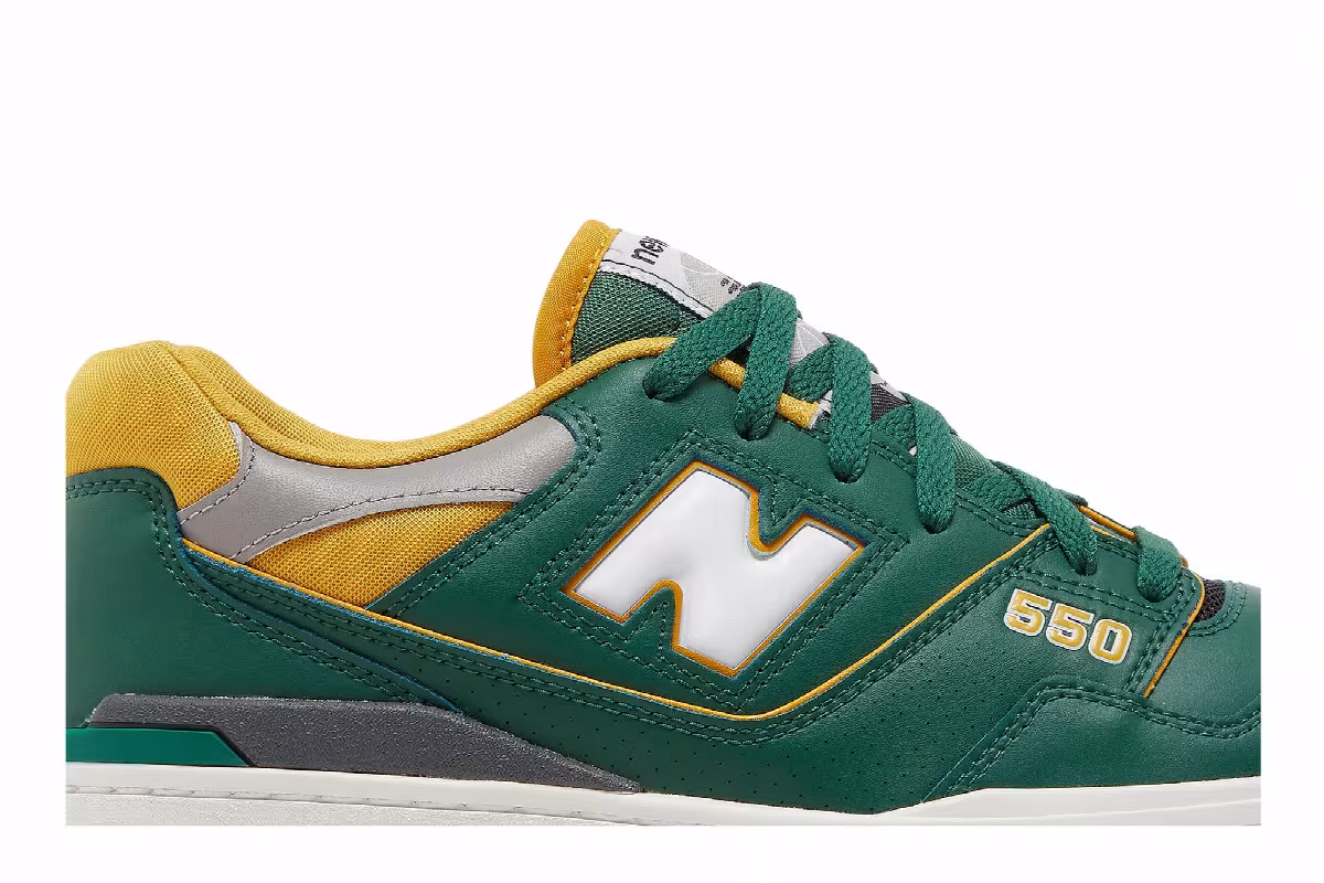 New Balance 550 Dark Green Gold, view 3