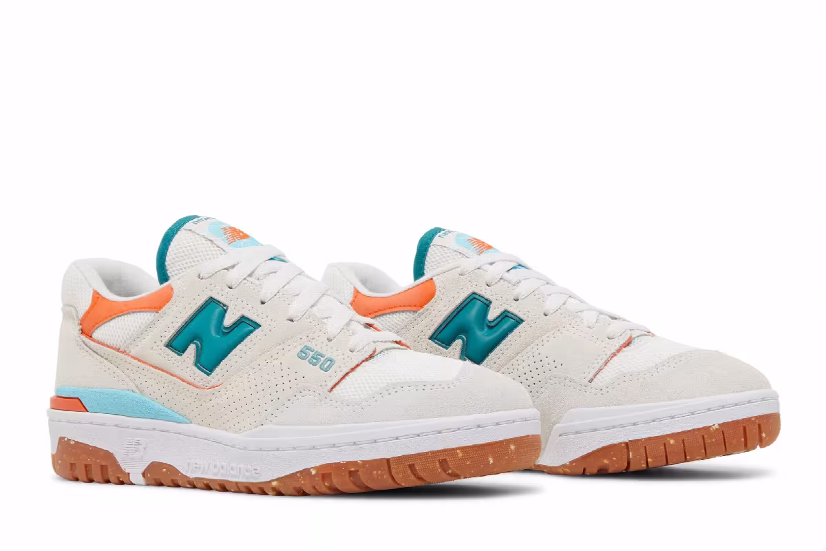 New Balance Women's 550 Sea Salt Verdigris, view 9