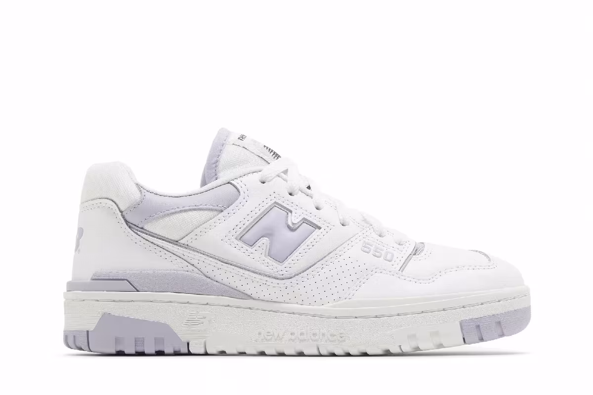 New Balance Women's 550 White Lilac, view 2