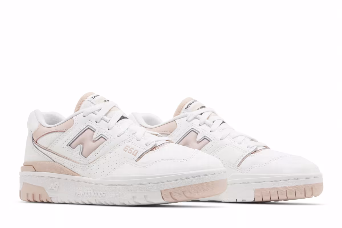 New Balance Women's 550 White Pink Sand, view 9