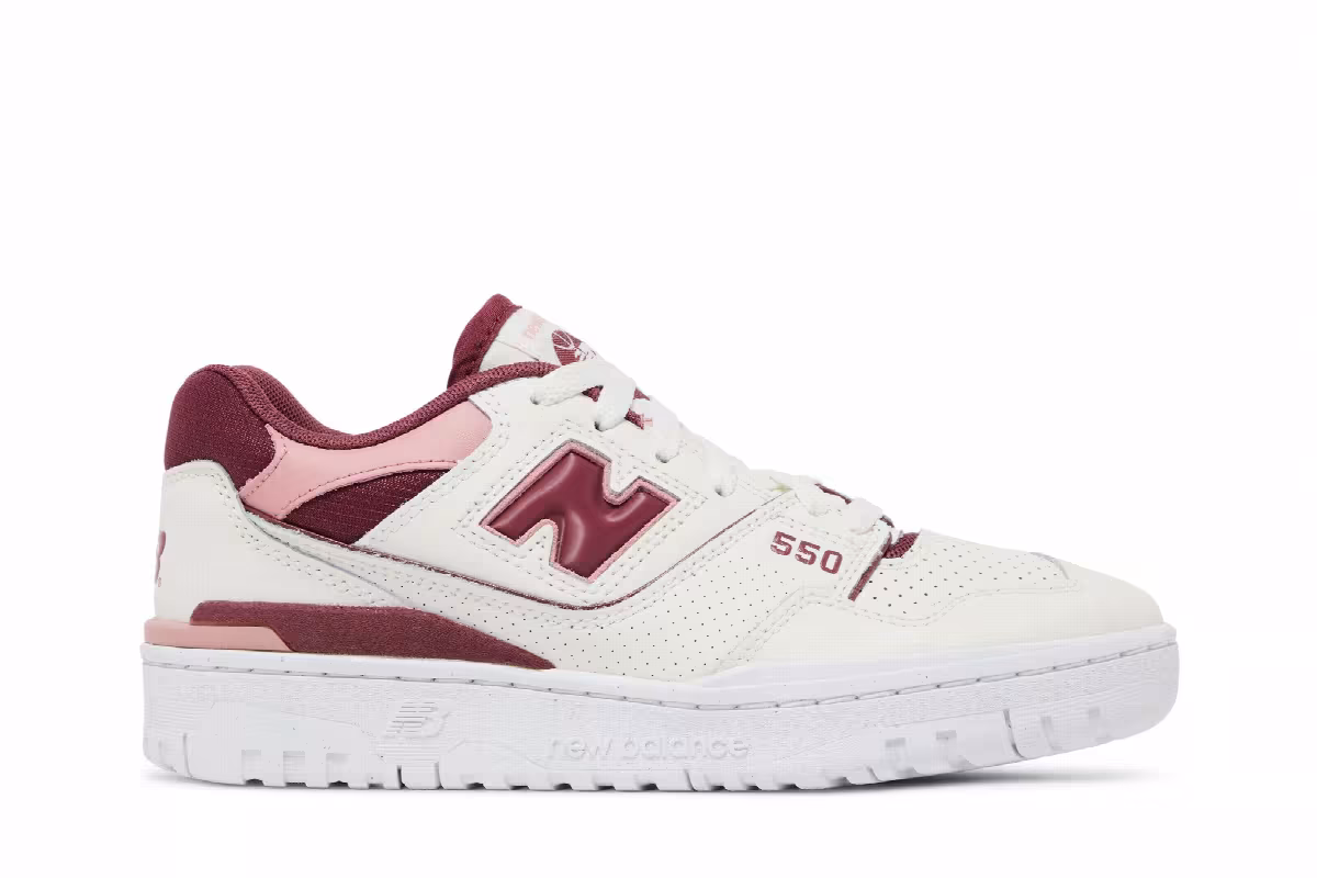 New Balance Women's 550 Washed Burgundy, view 2