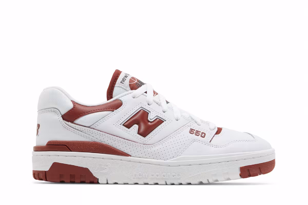 New Balance Women's 550 White Brick Red, view 2