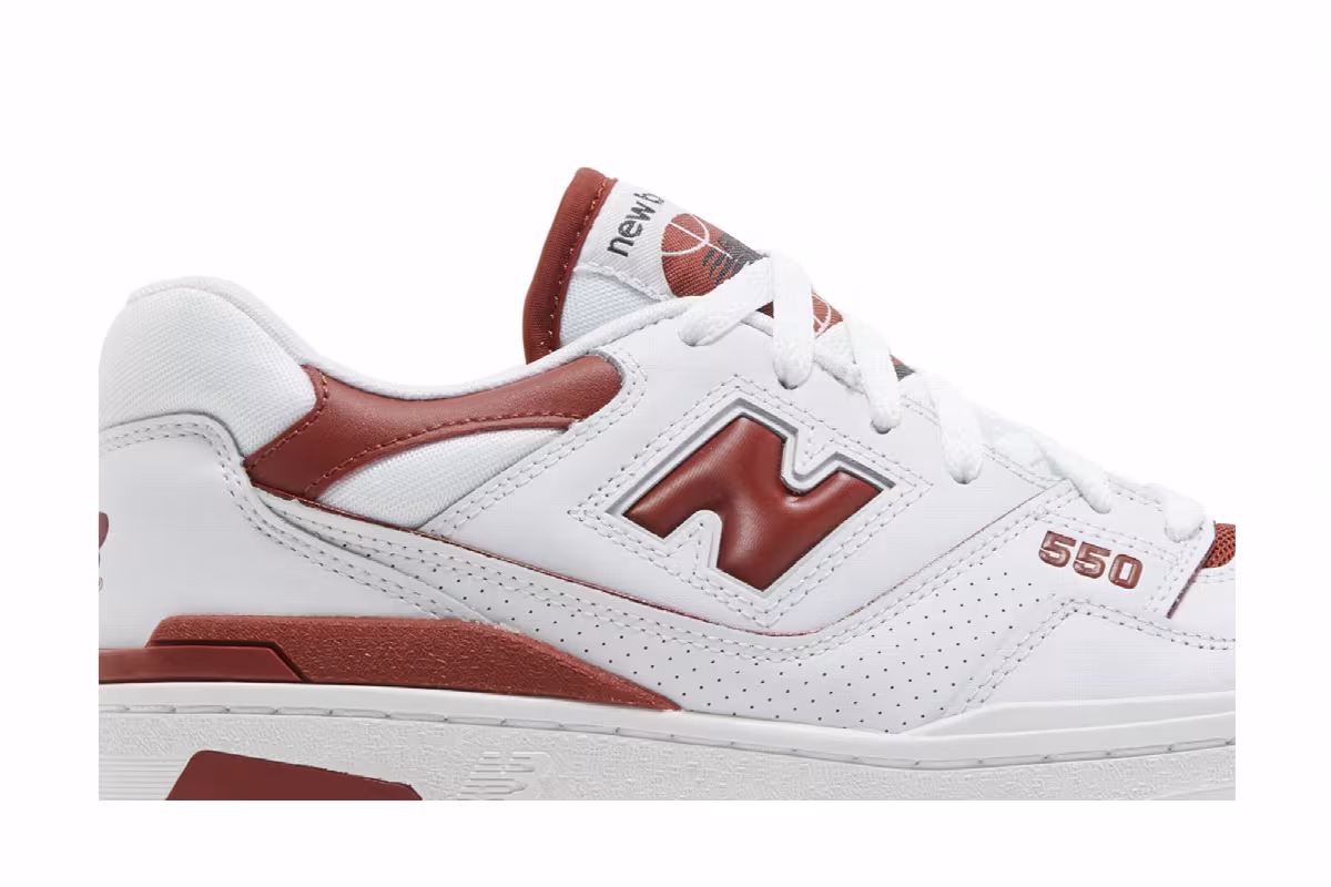 New Balance Women's 550 White Brick Red, view 3