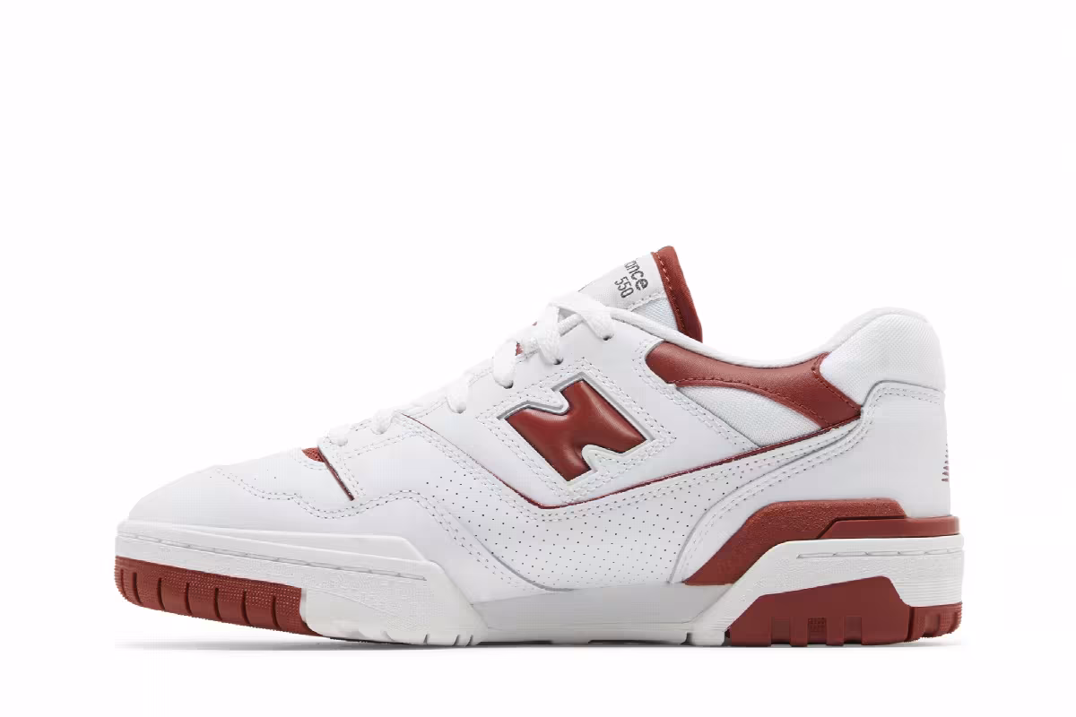 New Balance Women's 550 White Brick Red, view 4