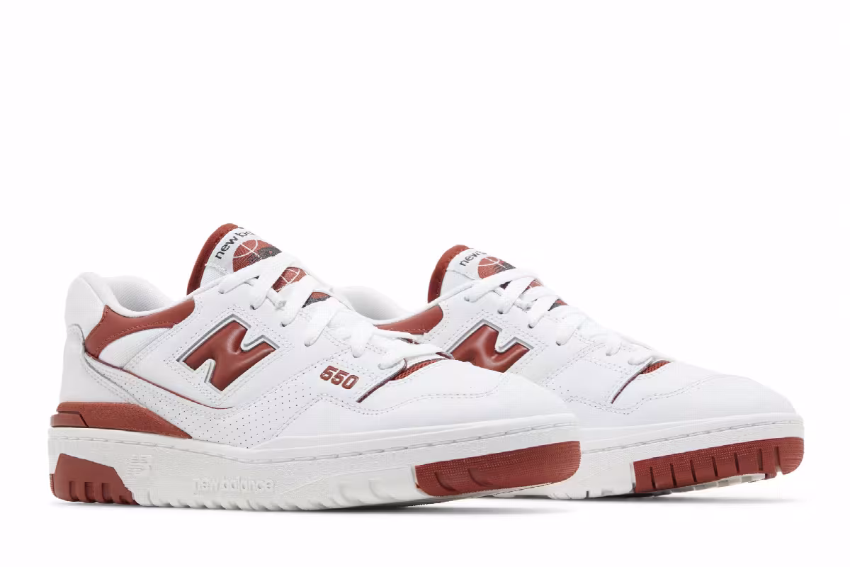 New Balance Women's 550 White Brick Red, view 9
