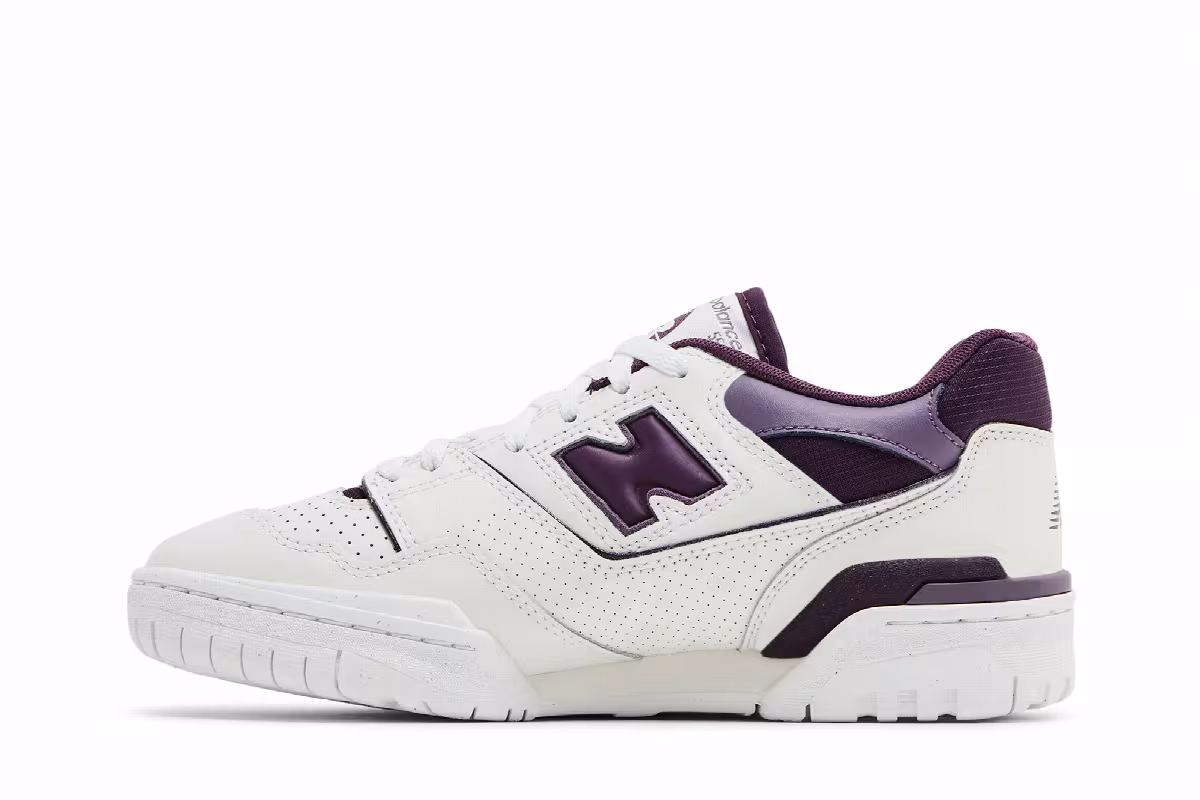 New Balance Women's 550 White Midnight Violet, view 4