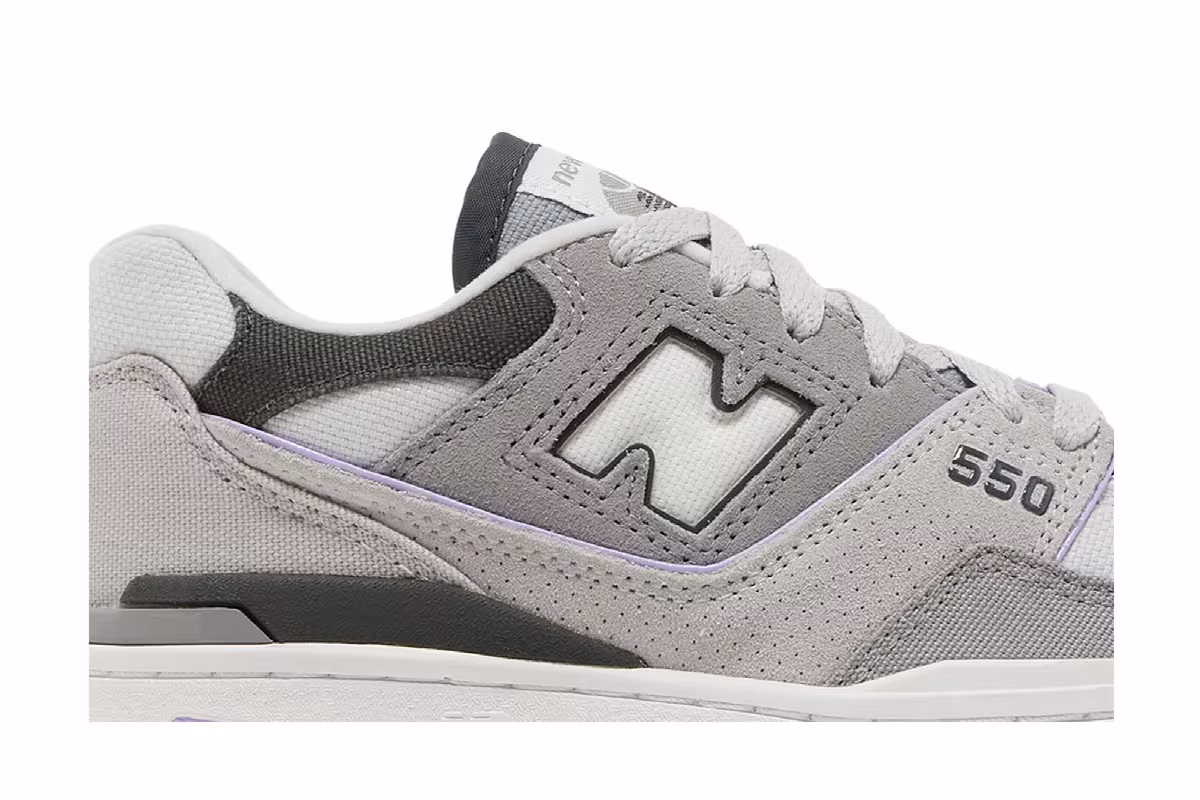 New Balance Women's 550 Shadow Grey Lilac, view 3