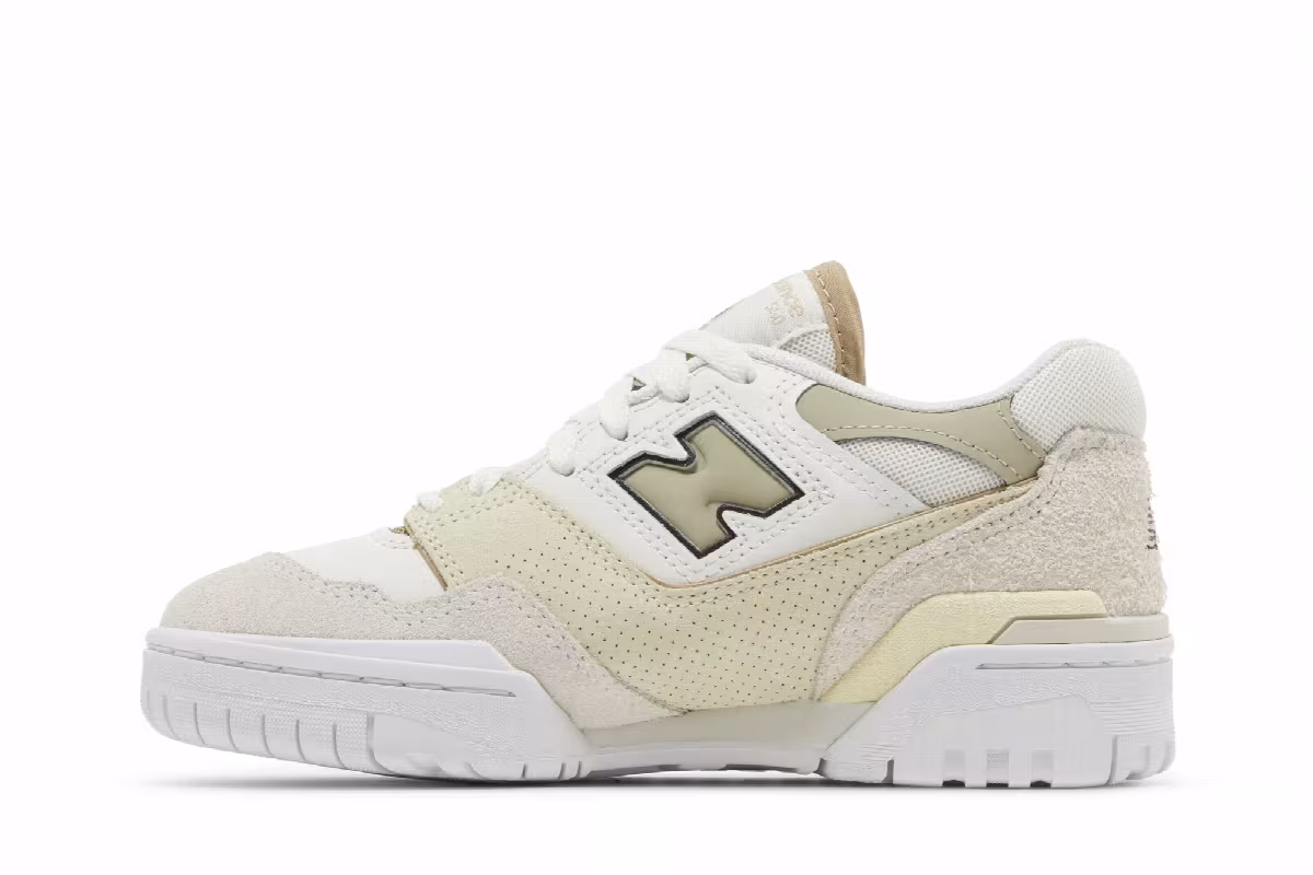 New Balance Women's 550 Sea Salt Fatigue Green, view 4