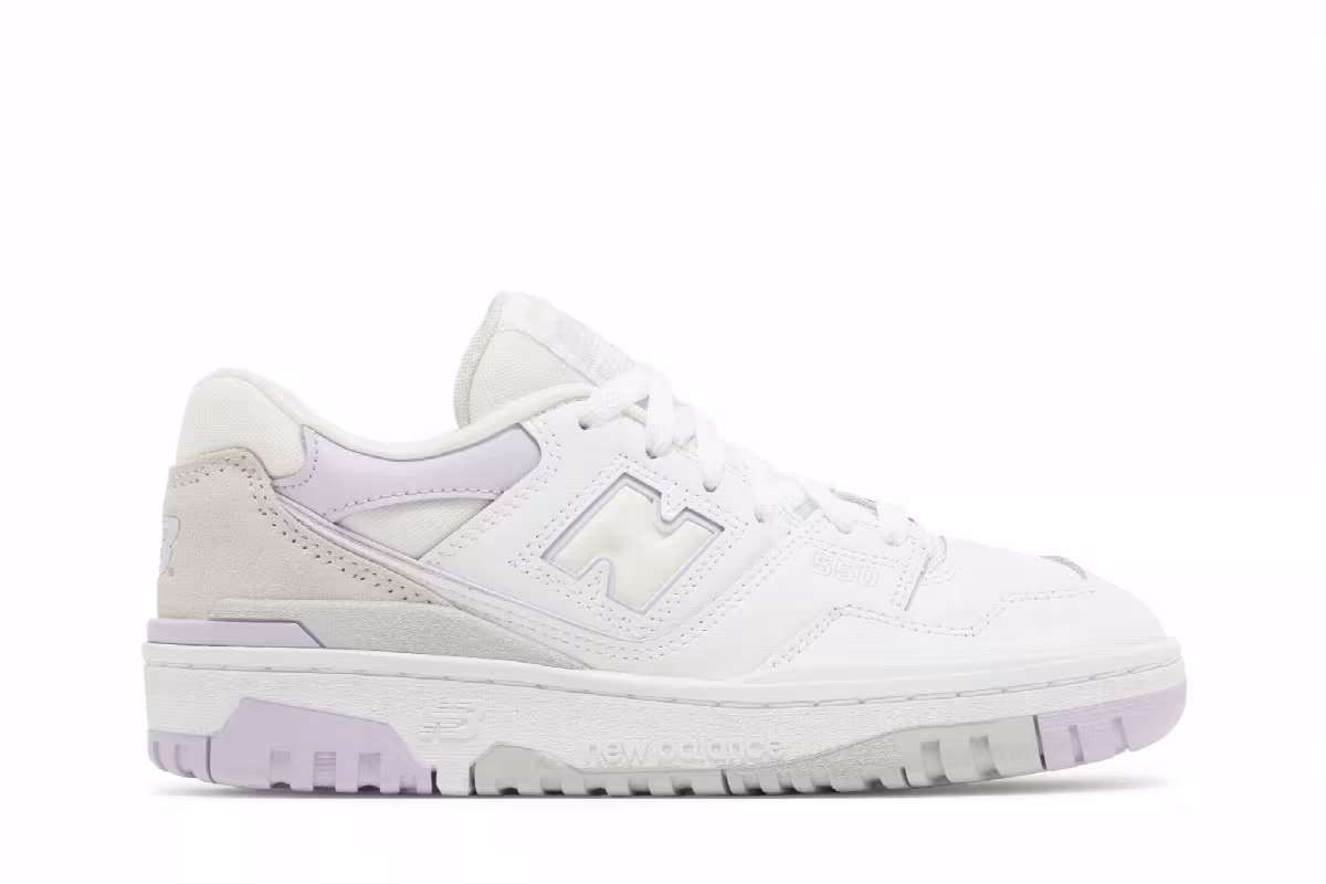 New Balance 550 Big Kid White Thistle, view 2