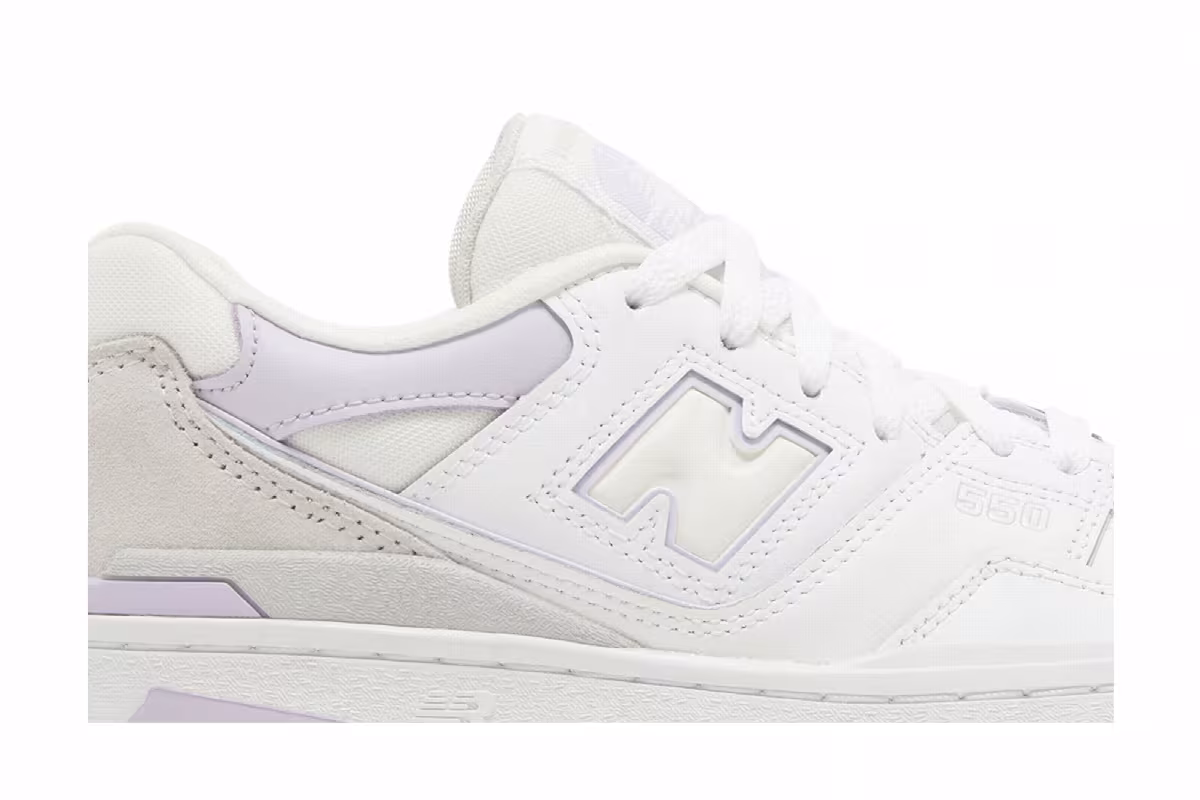 New Balance 550 Big Kid White Thistle, view 3