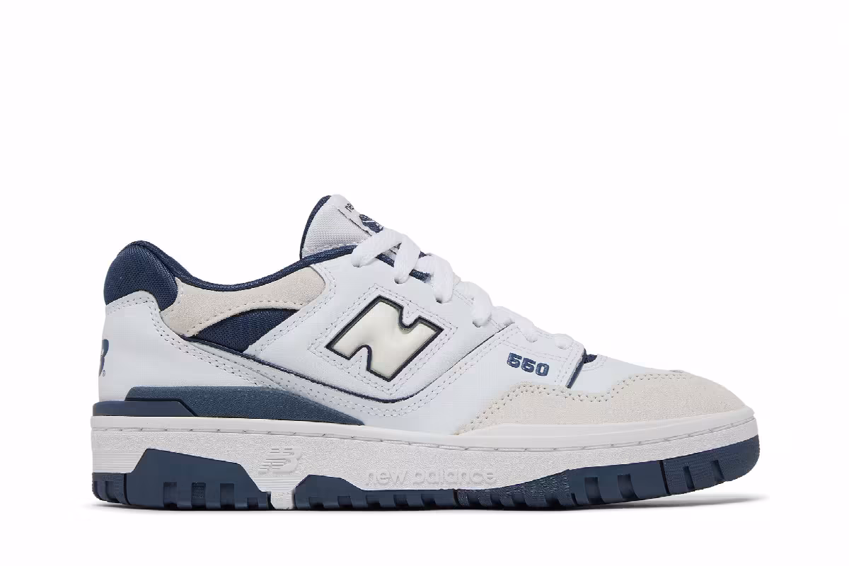 New Balance 550 Big Kid White Vintage Indigo, view 2