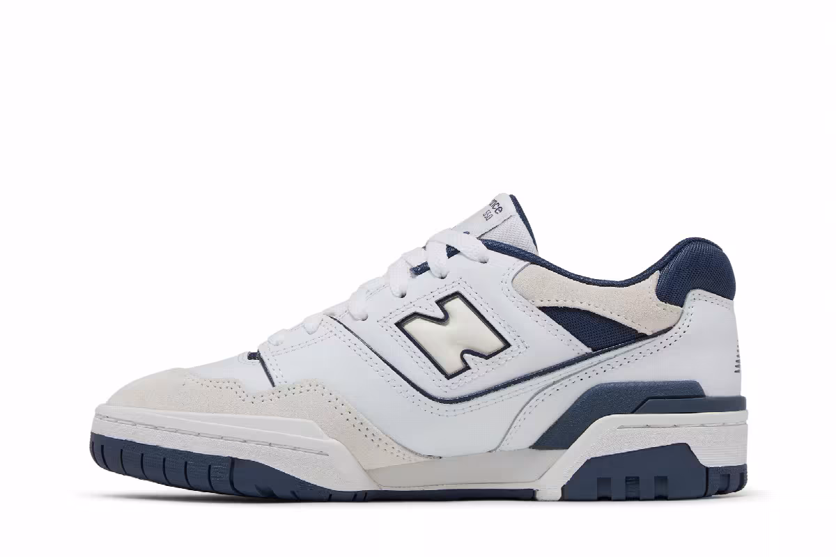 New Balance 550 Big Kid White Vintage Indigo, view 4