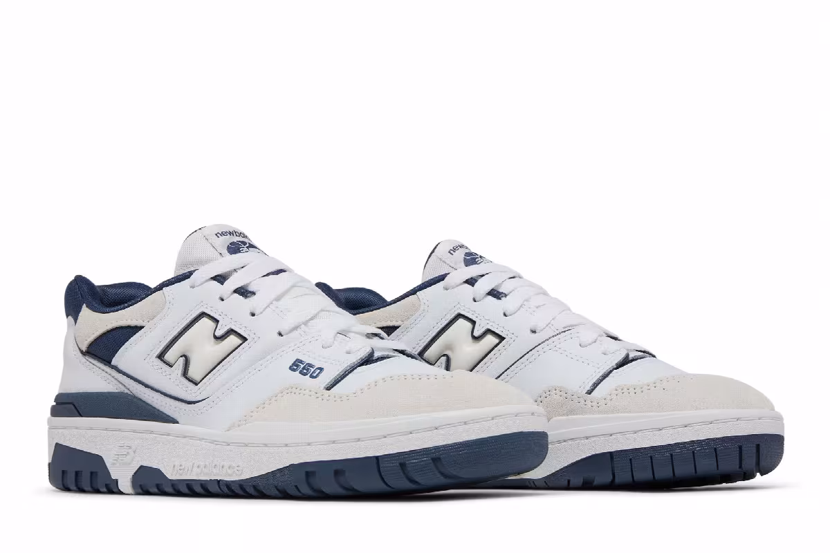 New Balance 550 Big Kid White Vintage Indigo, view 9