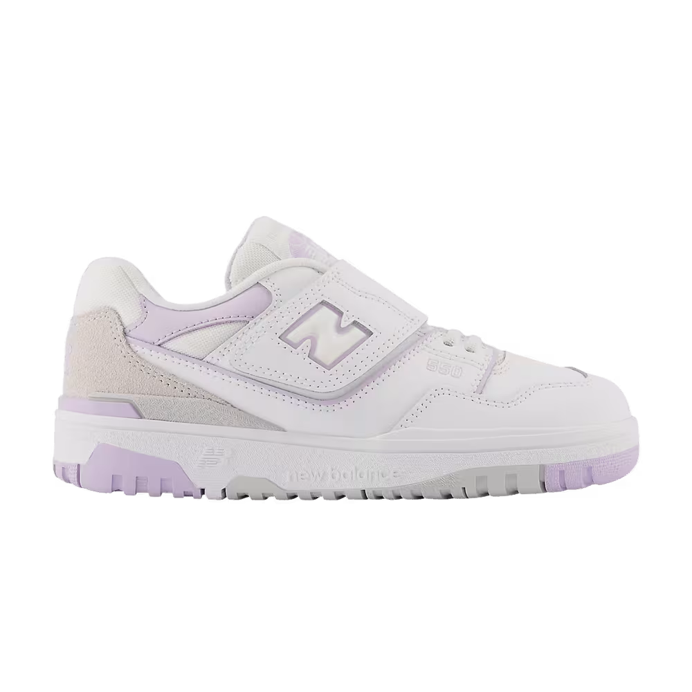 New Balance 550 Bungee Lace Top Strap Little Kid White Thistle