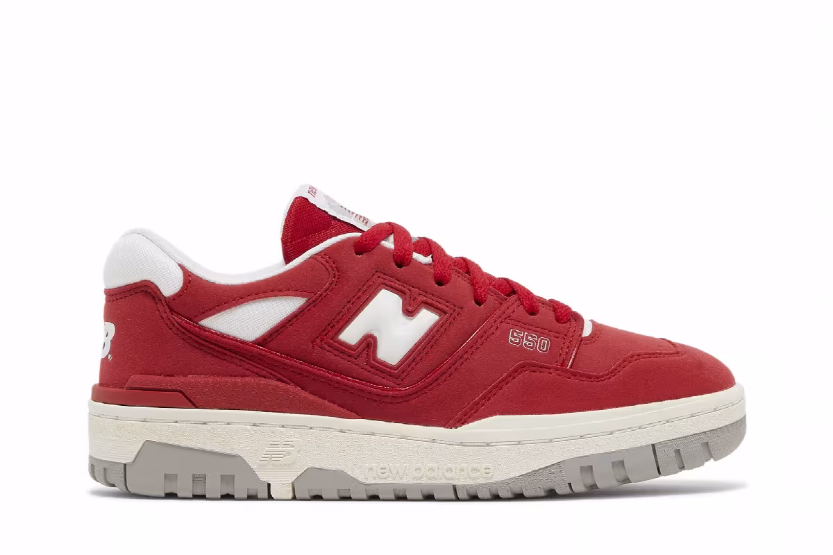 New Balance 550 Big Kid Suede Pack - Team Red, view 2