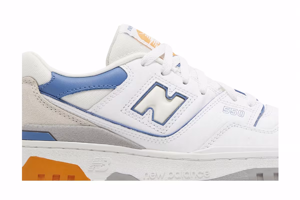 New Balance 550 Big Kid White Mercury Blue, view 3