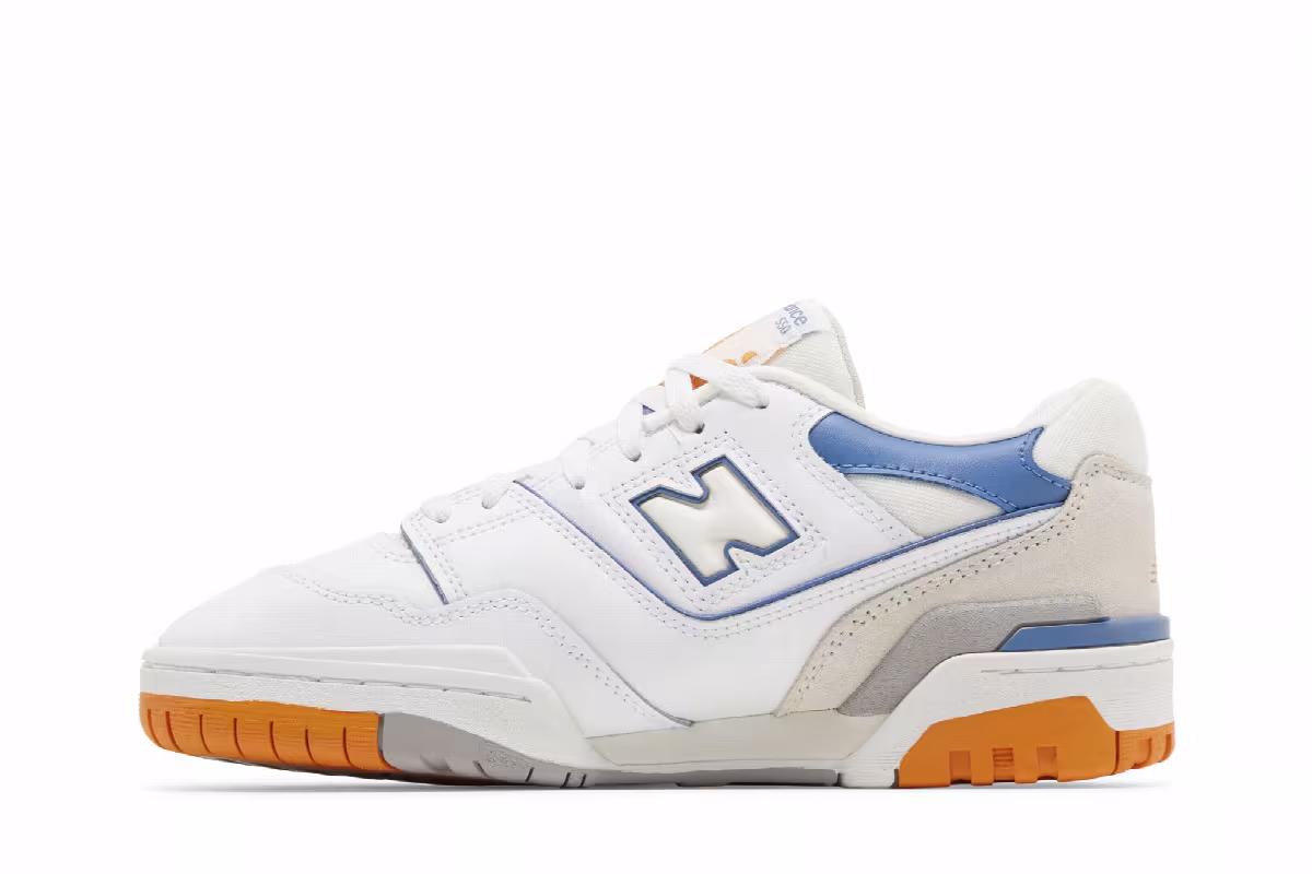 New Balance 550 Big Kid White Mercury Blue, view 4