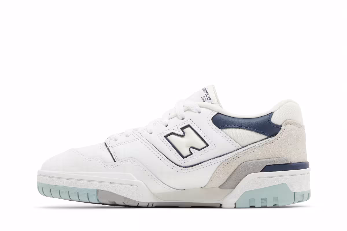 New Balance 550 Big Kid White Winter Fog, view 4