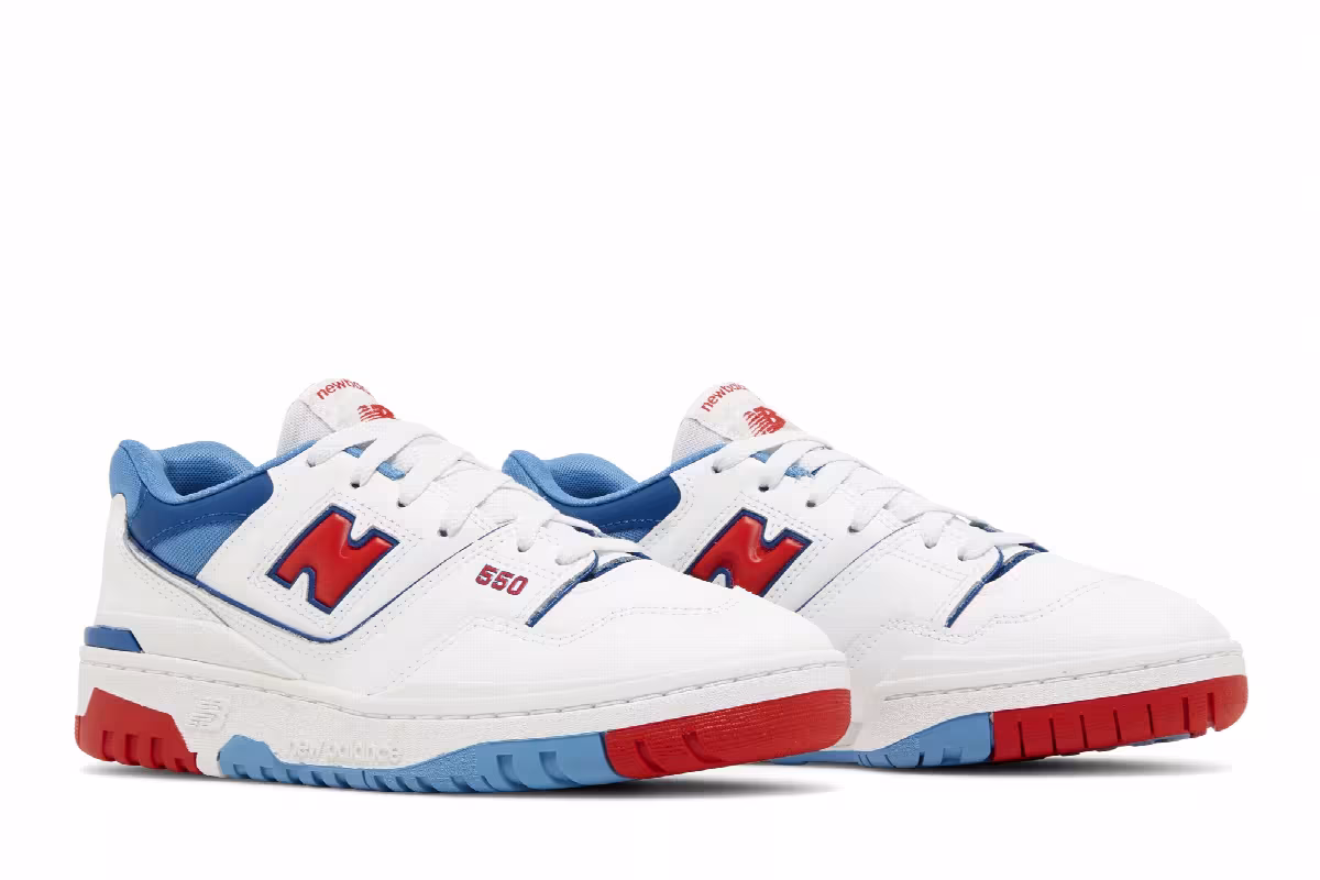 New Balance 550 Big Kid Red Atlantic Blue, view 9