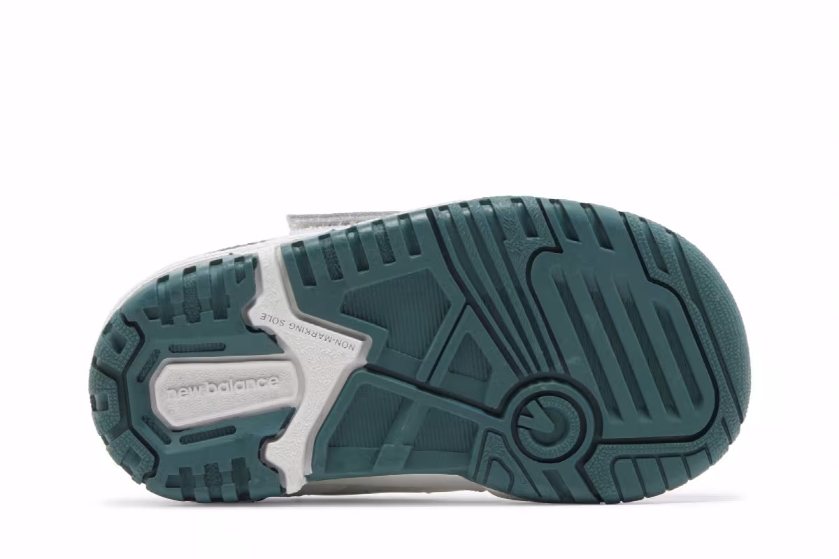 New Balance 550 Bungee Lace Top Strap Toddler White Vintage Teal, view 5