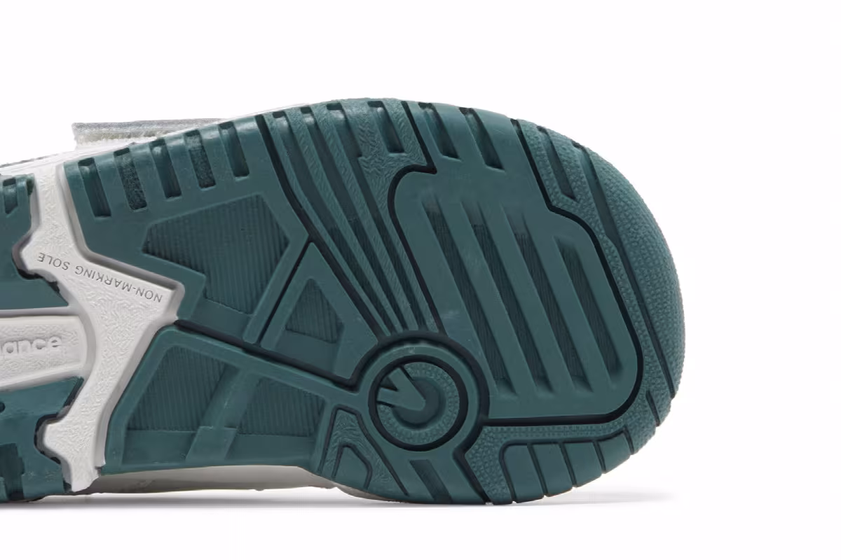 New Balance 550 Bungee Lace Top Strap Toddler White Vintage Teal, view 6