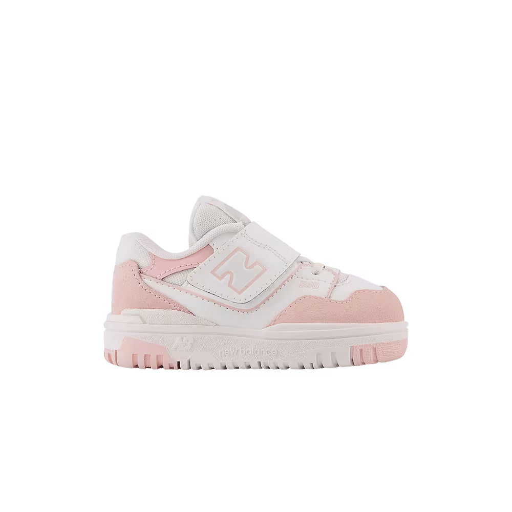 New Balance 550 Bungee Lace Top Strap Toddler White Pink Haze